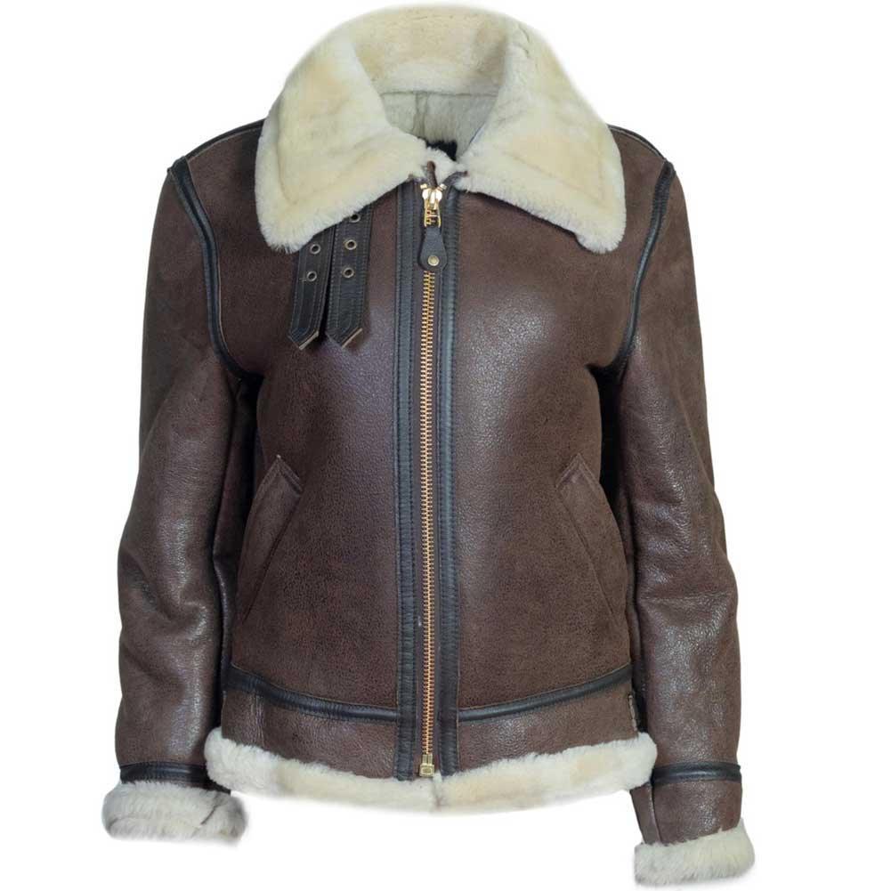 Schott NYC Womens 247SW B-3 Sheepskin Bomber Jacket