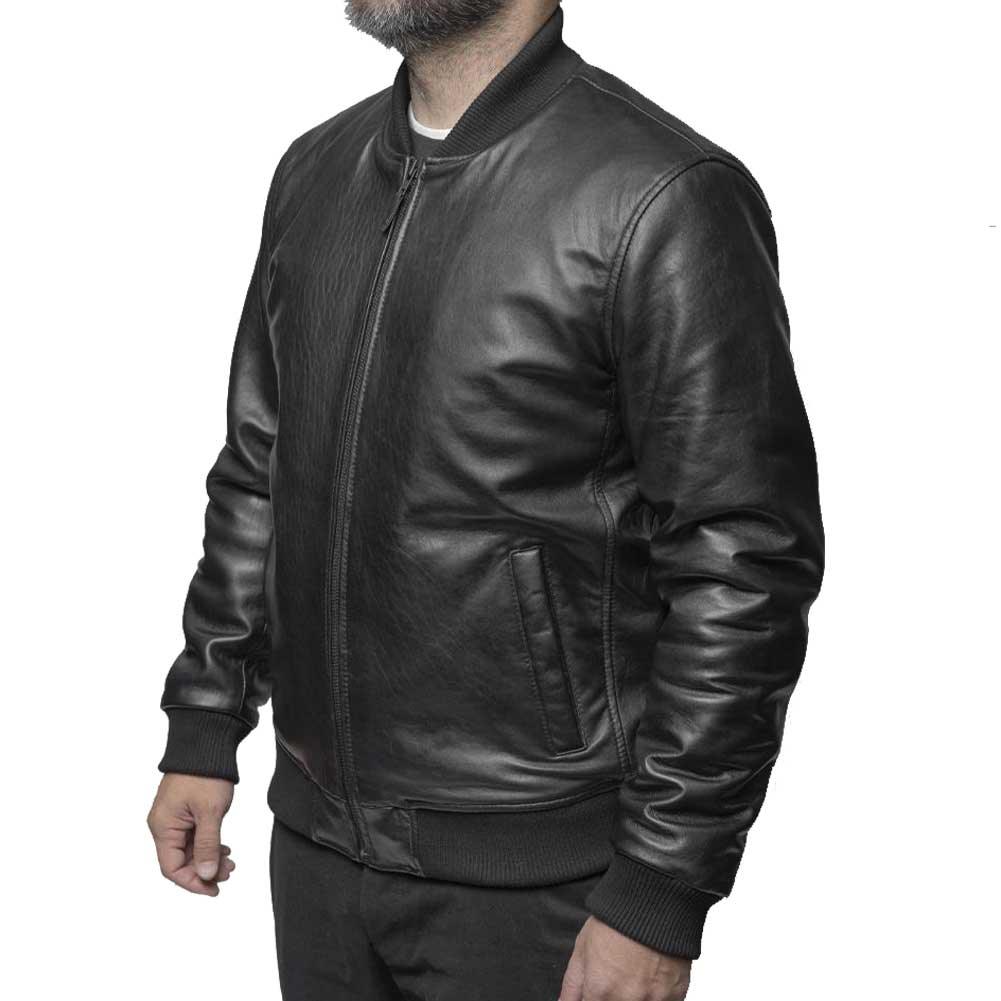 Whet Blu Mens Dravis New Zealand Lambskin Bomber Jacket