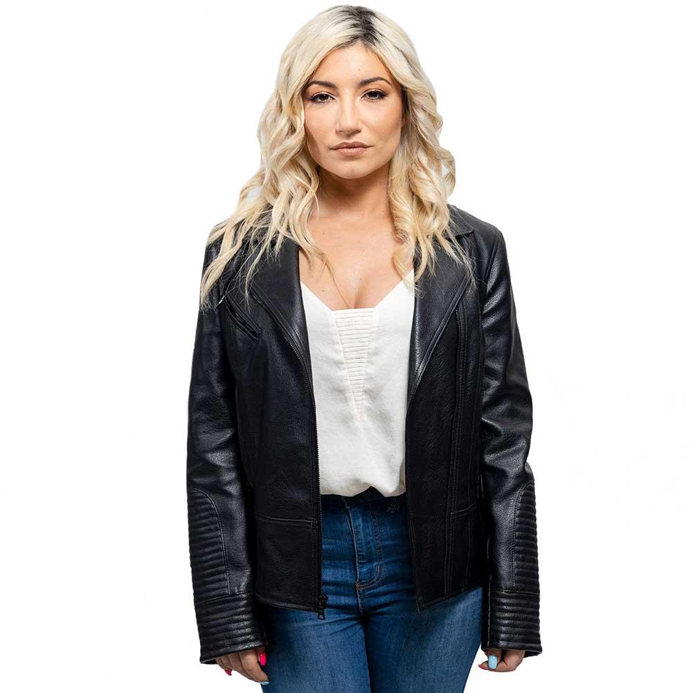 Whet Blu Womens Lauren Faux Leather Biker Jacket