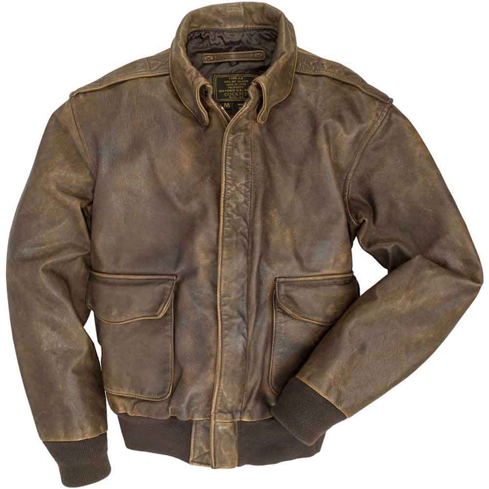 Men's Vintage Flight Jacket   Distressed Vintage Leather Jacket