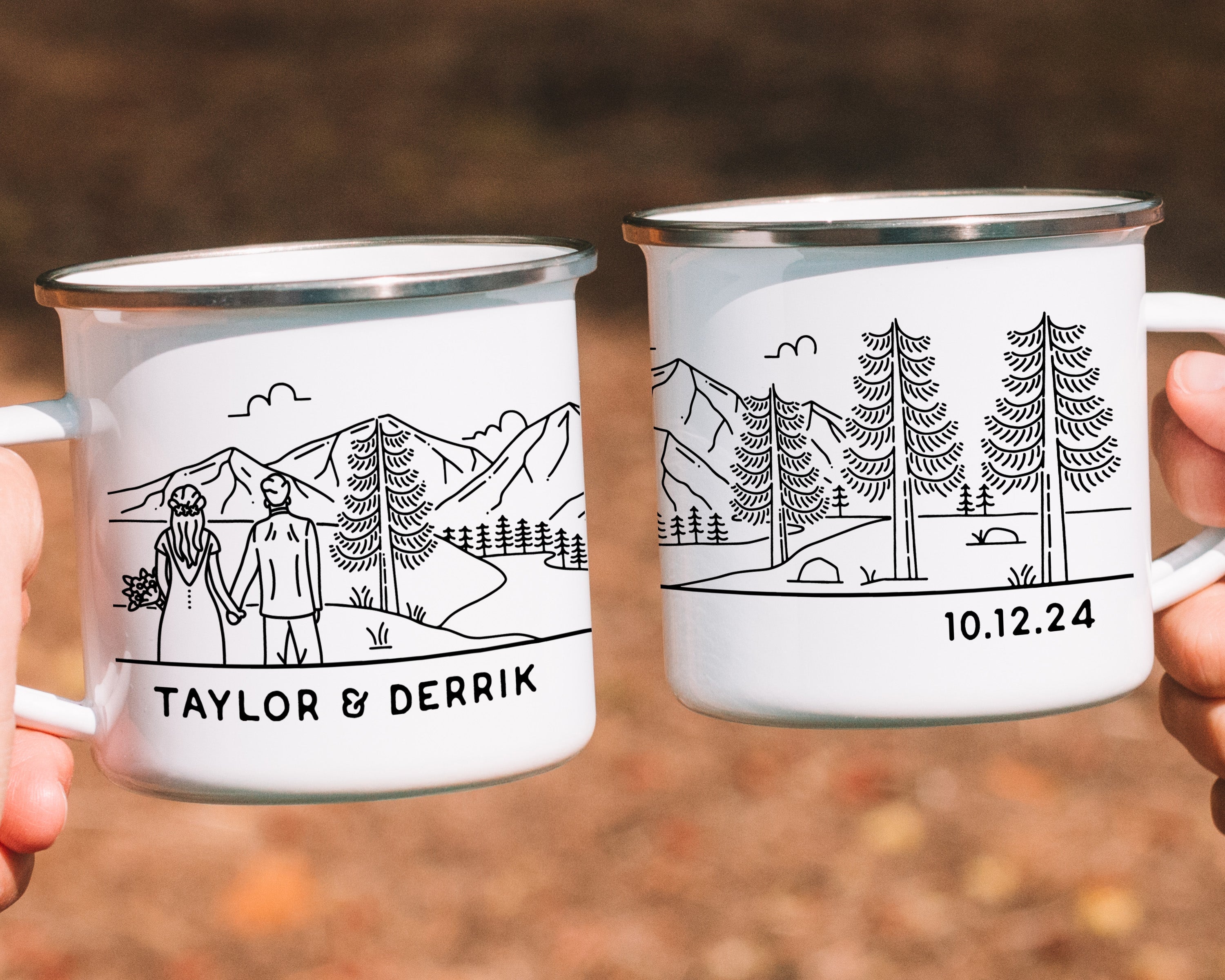 Silver Fork Lodge Enamel Mug *Double Sided Print* - Silver Fork