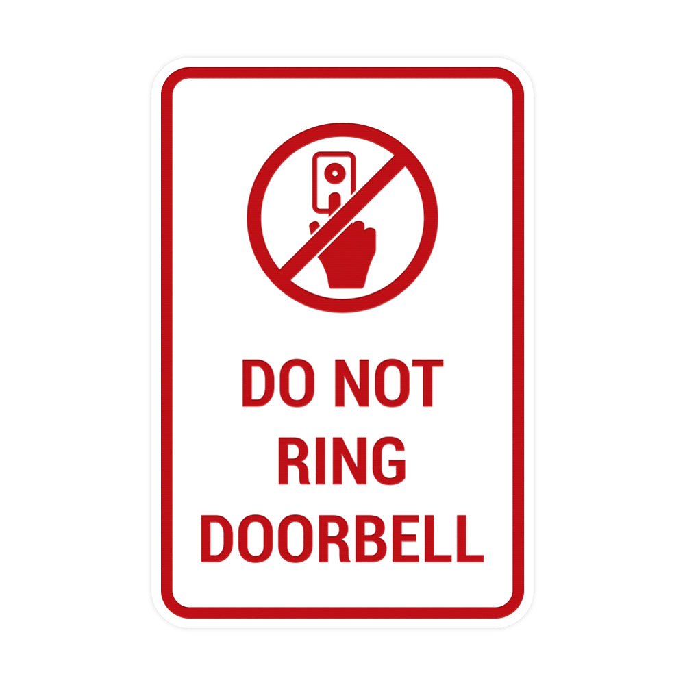 Portrait Round Do Not Ring Doorbell Sign Pacific Sign and Stamp