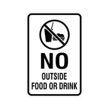 Portrait Round No Outside Food Or Drink Sign