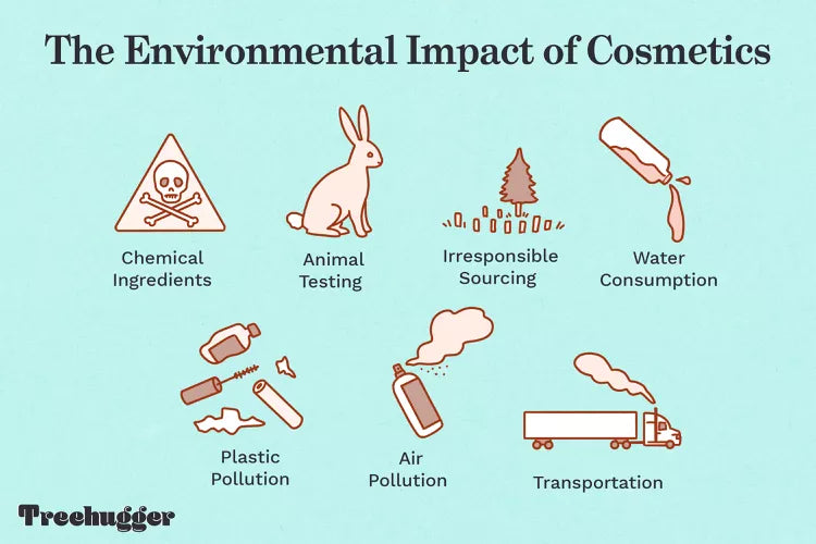 infographic on the environmental impact of cosmetics