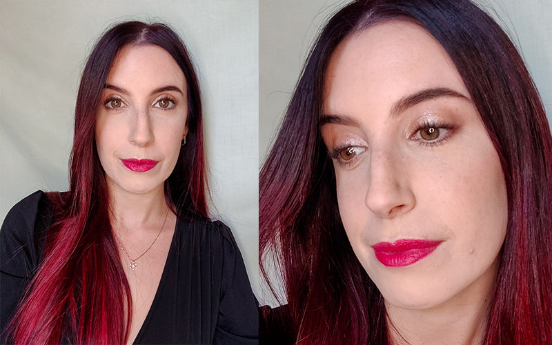 Marilyn Cini's holiday makeup look for Peaches&Creme Shop