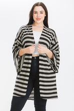 Load image into Gallery viewer, Striped, Cardigan With Kimono Style Sleeves