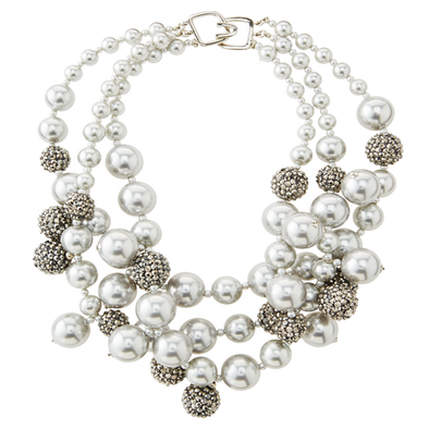 Pearl Chain Bib Necklace