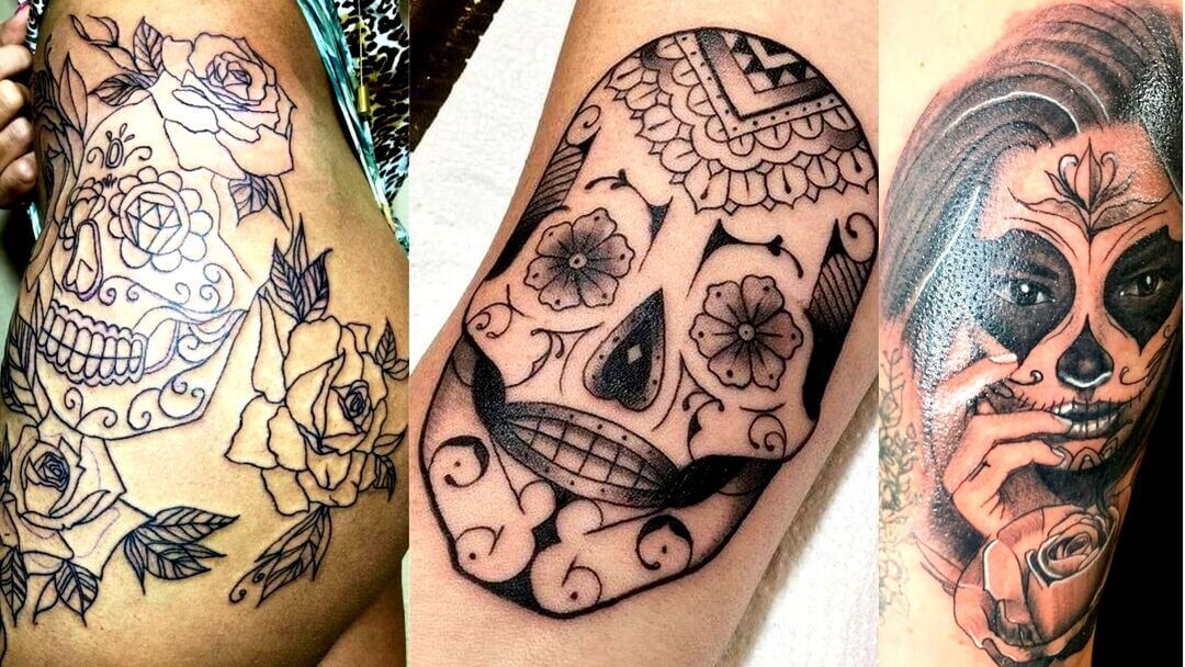 Tatuagens de Caveiras Mexicanas Femininas