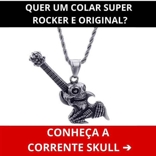 Colar de Rock com Caveira