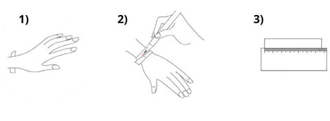 Guia para medir pulseira de caveira