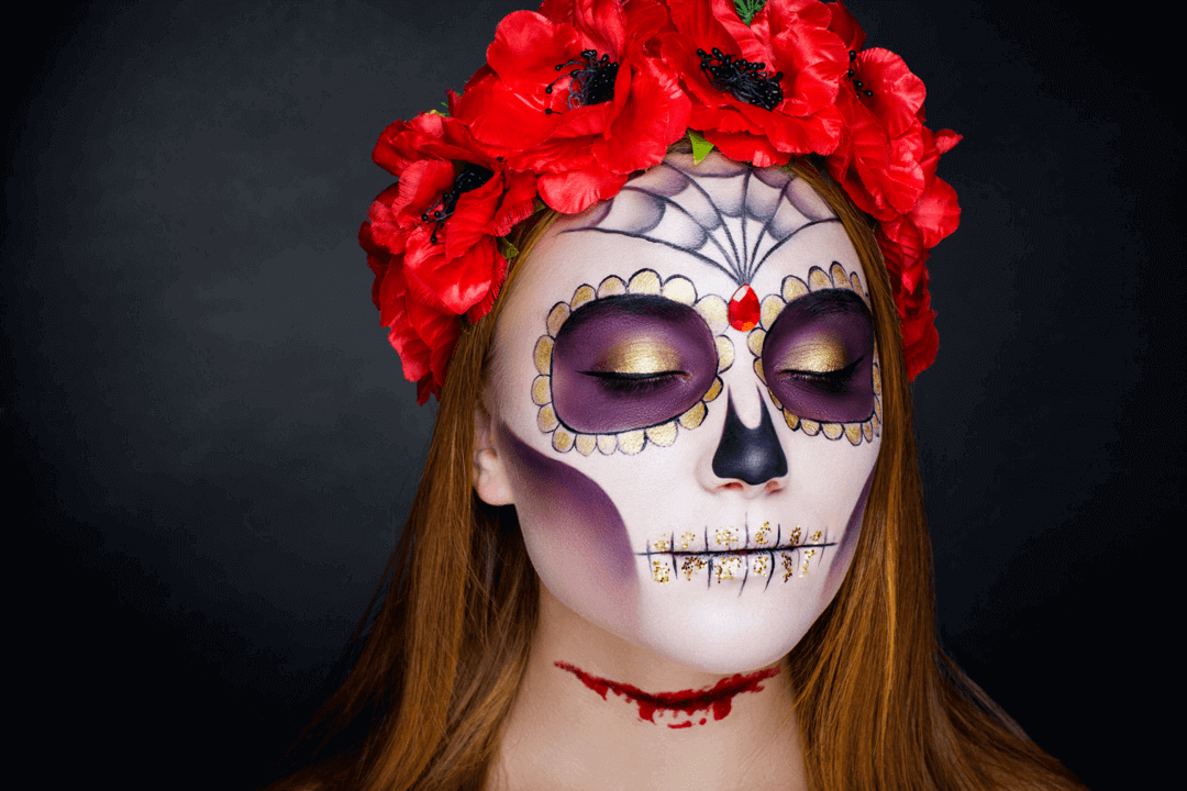 Maquiagem de Caveira Mexicana para Menina
