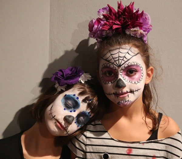 Fantasia Caveira Mexicana com Maquiagem Infantil - Dia das Bruxas