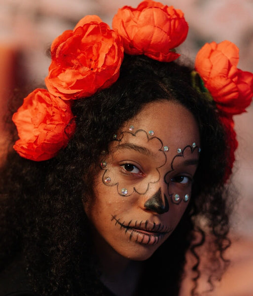 Maquiagem Caveira Mexicana - Half Face Skull Makeup Tutorial - Halloween  2020 - Carla M. 