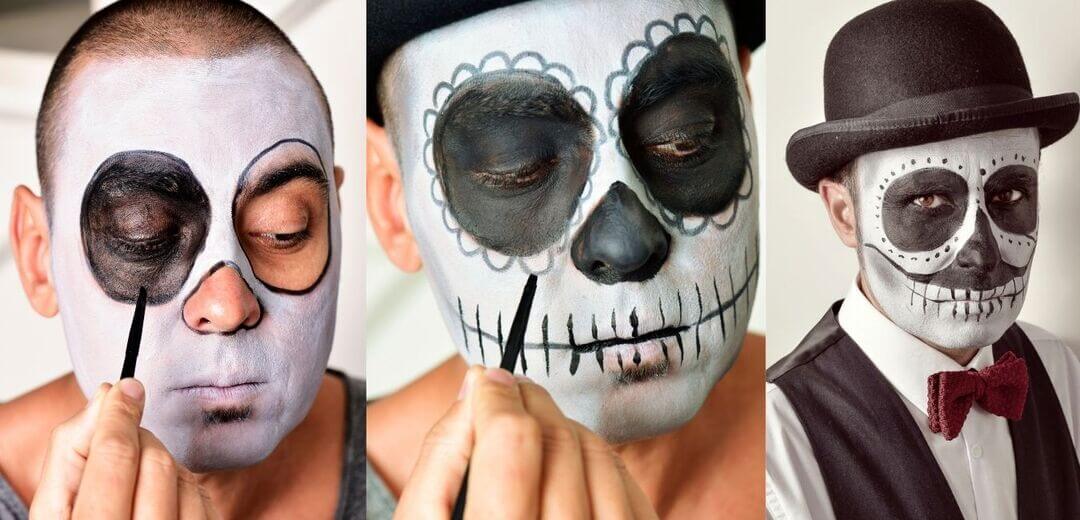 step by step makeup scary - Google Search  Maquiagem de caveira para  halloween, Maquiagem para o dia das bruxas, Maquiagem caveira mexicana  masculina
