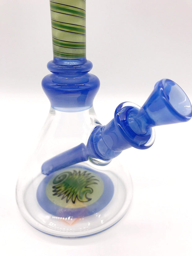 ZONG Hand Blown Glass Tobacco Pipe-US Made, JC Dichro Marble Fumed