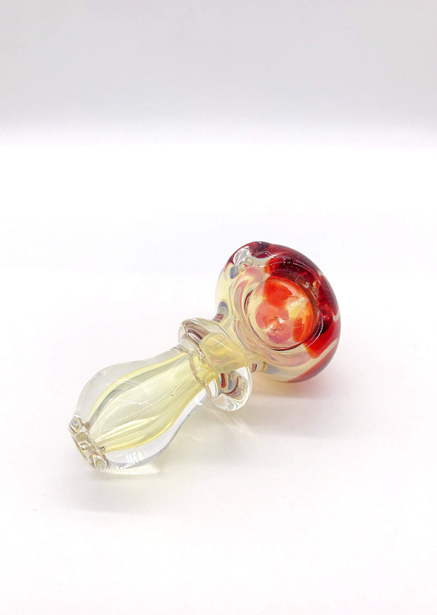 Glass Hand Pipe Fumed Bark With Color Dots Spoon Hand Pipe