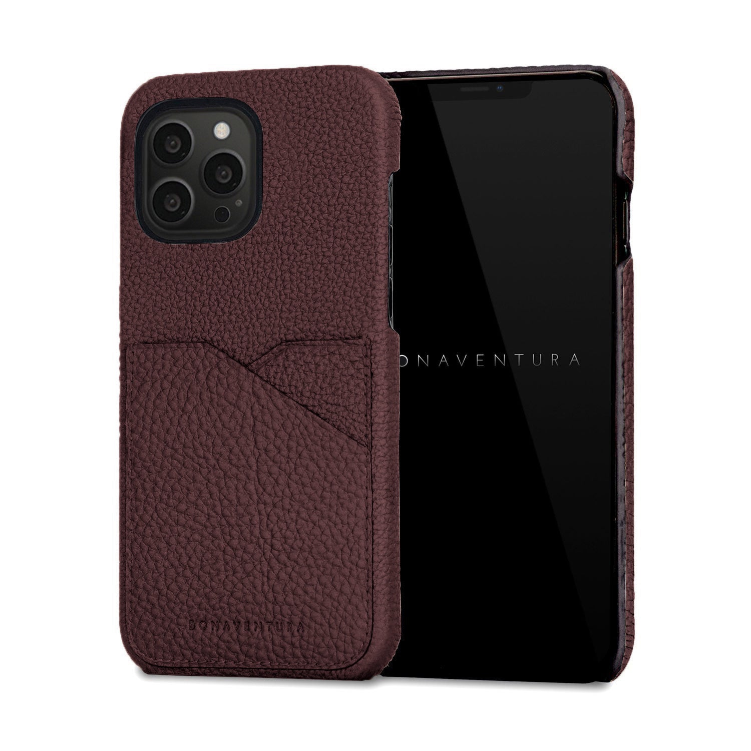 (iPhone 13 Pro) เคสฝาหลัง Shrink Leather Bordeaux
