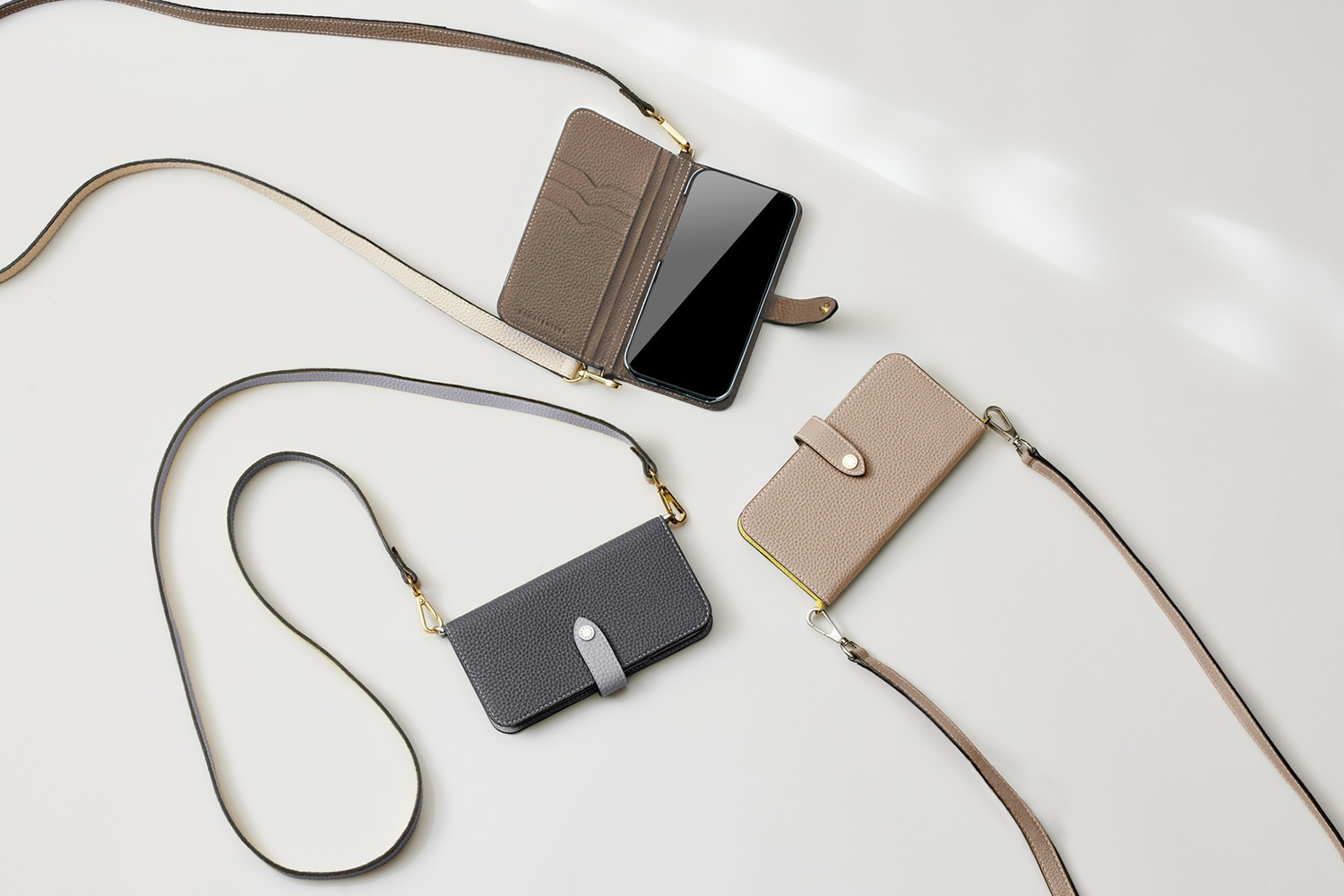 iPhone15シリーズ】French goat leather handy belt iP