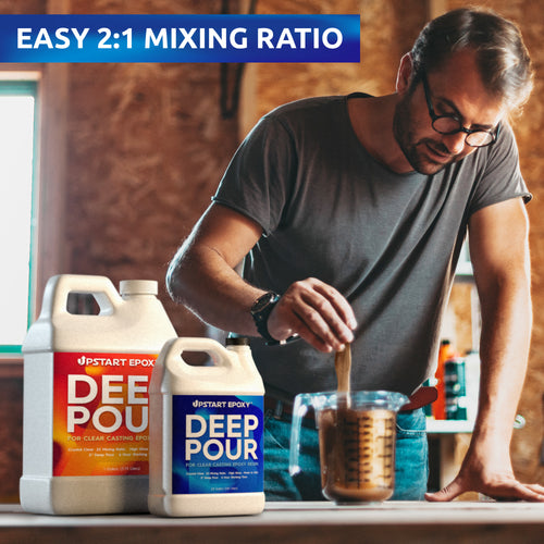 UpStart Epoxy 2 Deep Pour Epoxy Resin Kit DIY - Made in USA - 2 Part Formulation - Perfect Casting Resin for River Table, Countertop, Tabletop, Art