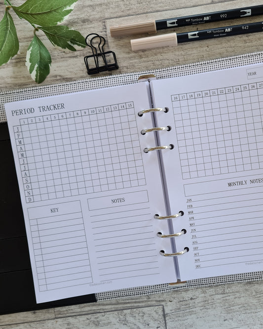 WEEKLY TRACKER A5/PERSONAL Gold Edge/white Printed Planner 