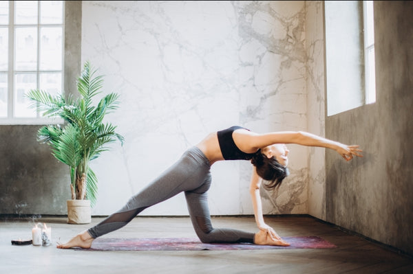 A woman doing yoga