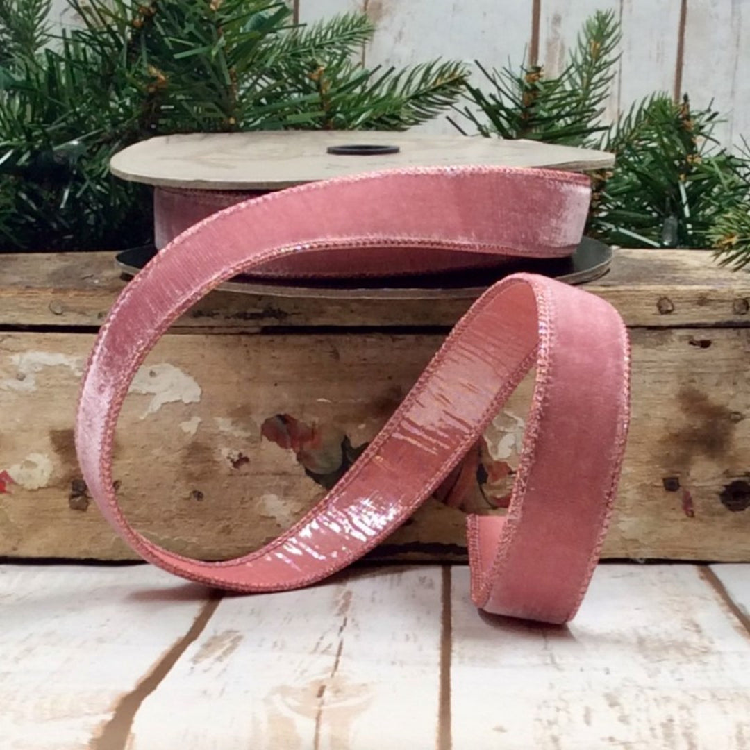 Farrisilk 4 x 10 yd Hot Pink Velvet Luster Wired Ribbon
