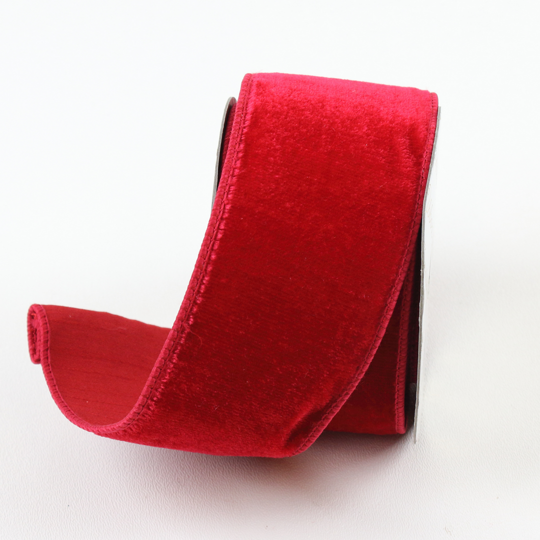 2.5 Red and White Two Tone Velvet, Farrisilk ribbon, velvet ribbon –  Joycie Lane Designs