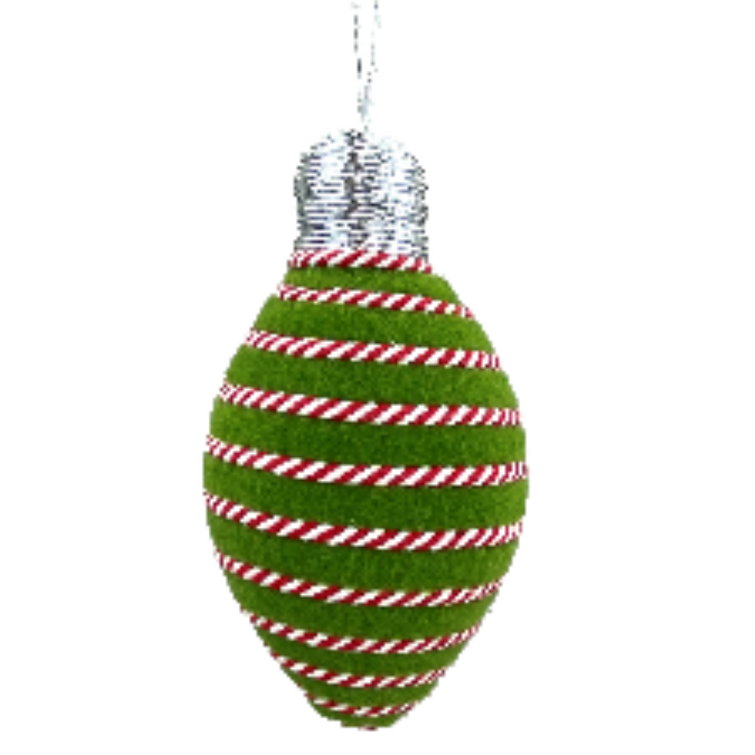 4 Red and White Ribbon Candy Ornament