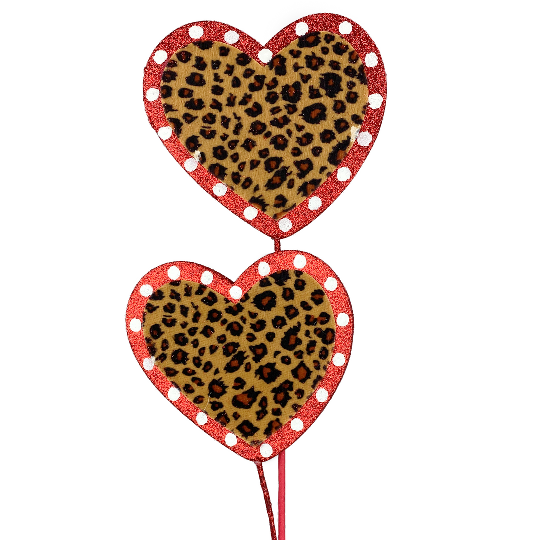 Leopard Valentine Hearts Wired Ribbon By the Roll 1.5 x 10 Yards RGC177602