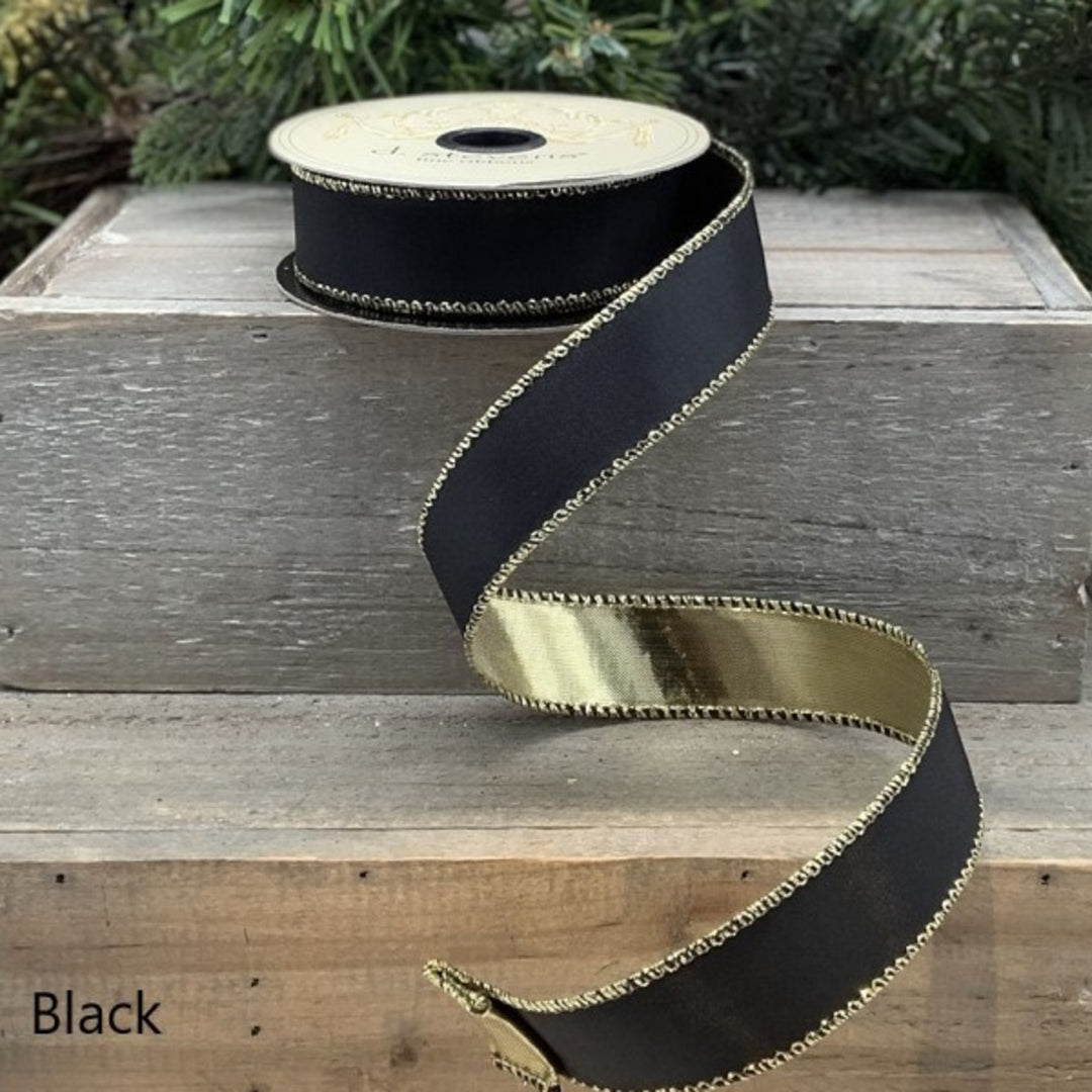 Wired Ribbon * 3-IN-1 Metallic Gold-Silver-Gold * 1.5 x 10 Yards