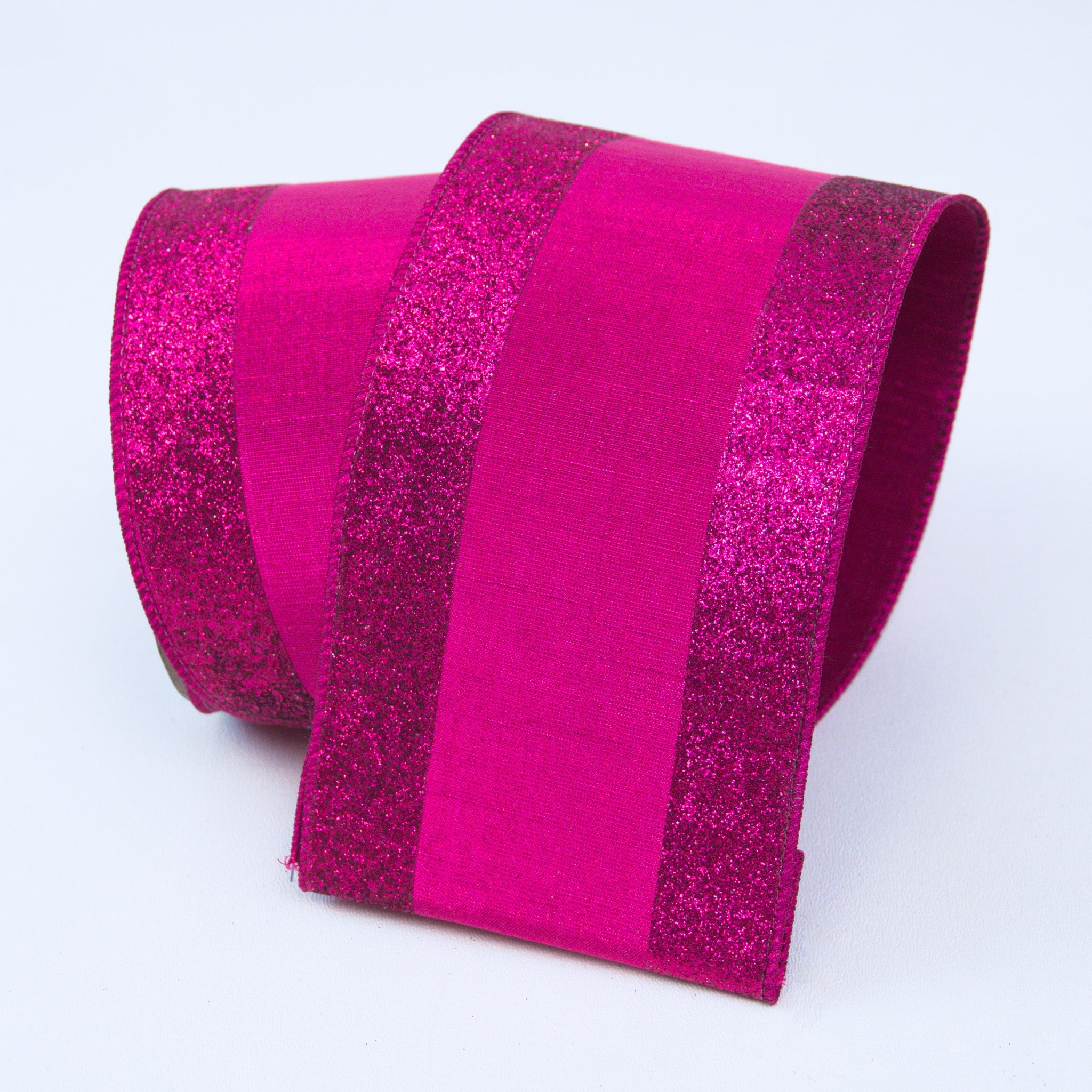 Farrisilk 4 x 10 YD Hot Pink Velvet Luster Wired Ribbon