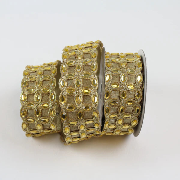 Farrisilk 3 x 5 YD Gold Victorian Pearl Wired Ribbon – DecoratorCrafts