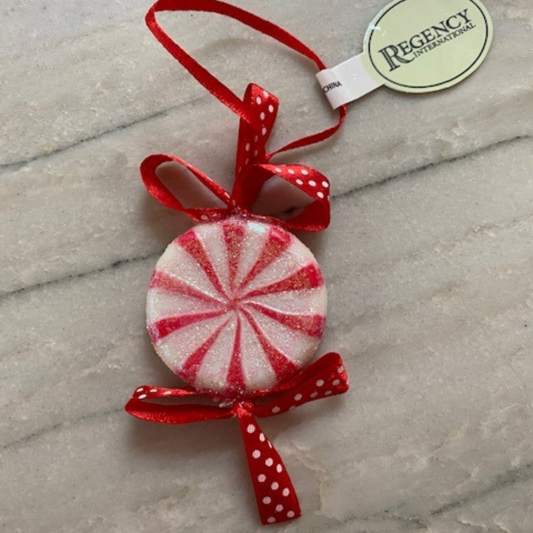 Regency 12 Acrylic Peppermint Snowflake Ornament