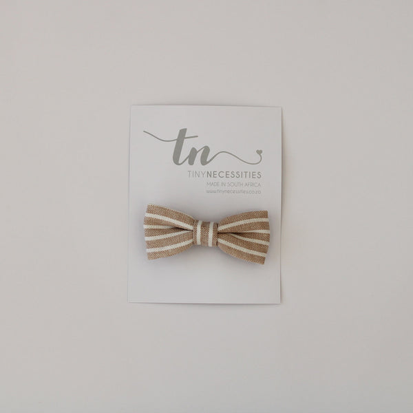 Khaki Stripes Bow Tie