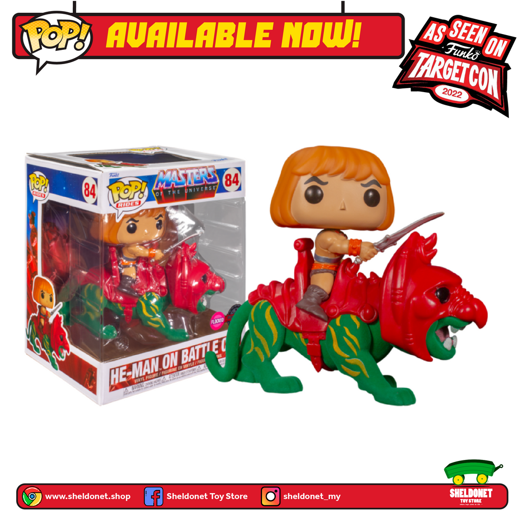Pop! Rides: Masters Of The Universe - He-Man on Battle Cat (Flocked) [Exclusive] [Targetcon 2022]