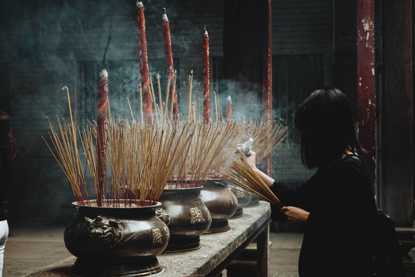 Incense Burning in Vietnamese Temple
