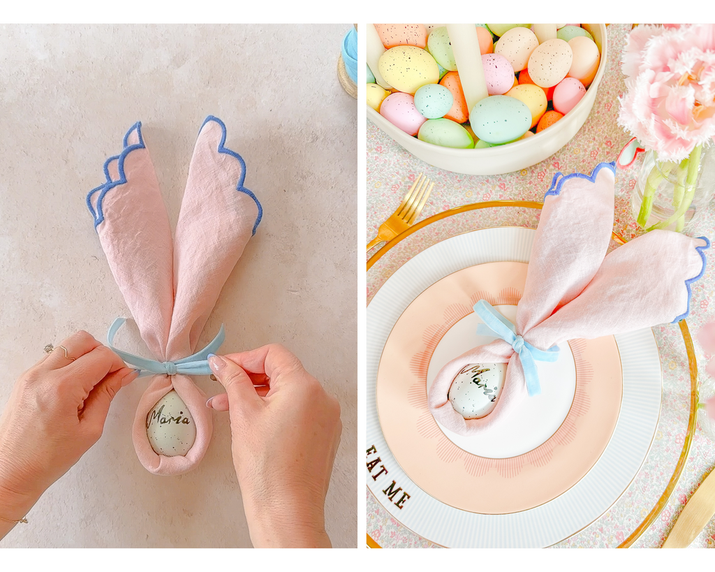 Easter Bunny Napkins with eggs