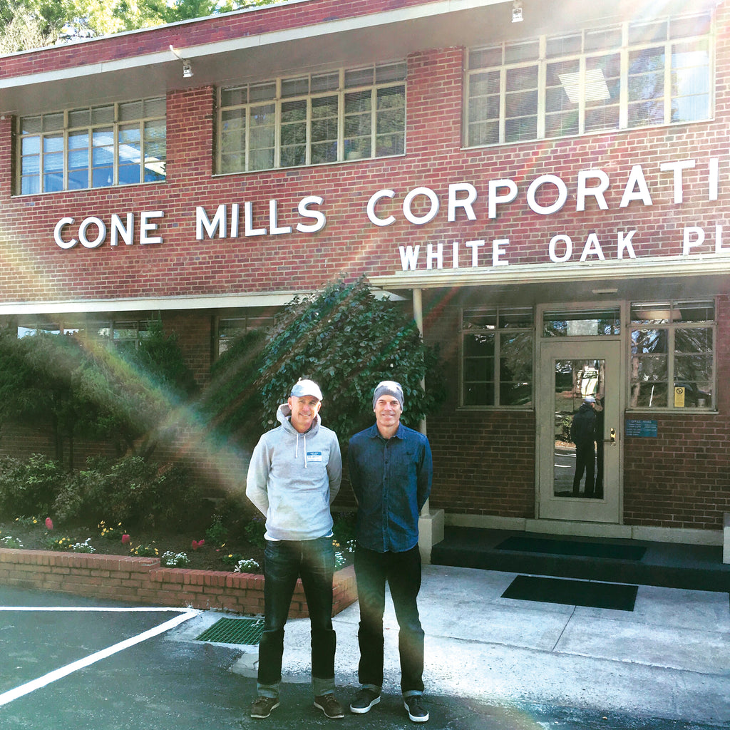 Image of Pete & Tony outside the Cone Mills White Oak Plant