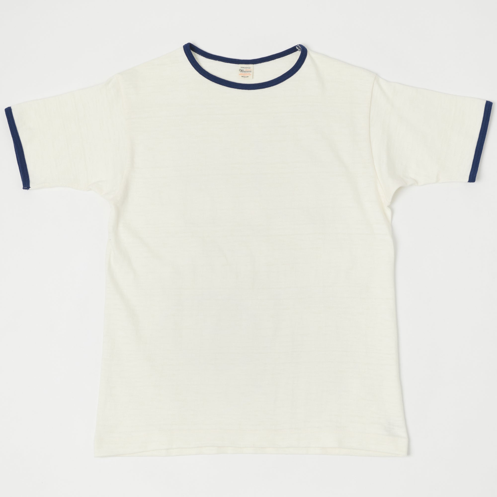 Warehouse 4059 Ringer Tee - Cream/Navy | Son of a Stag