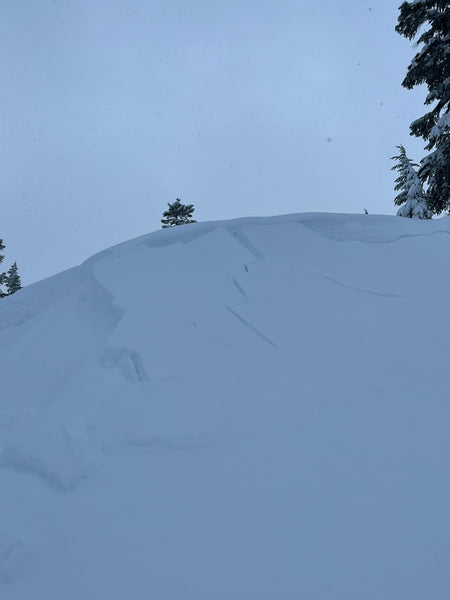 A small slab avalanche on a test slope triggered during our AIARE 1 in Mt Baker.