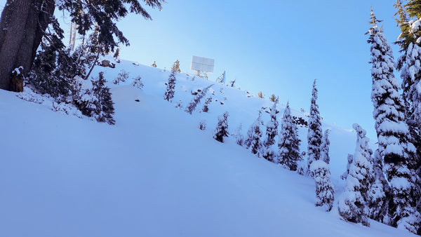 North Facing terrain under the reflector tower on Judah Ridge in the Tahoe Backcountry.  Photo: Zeb Blais.