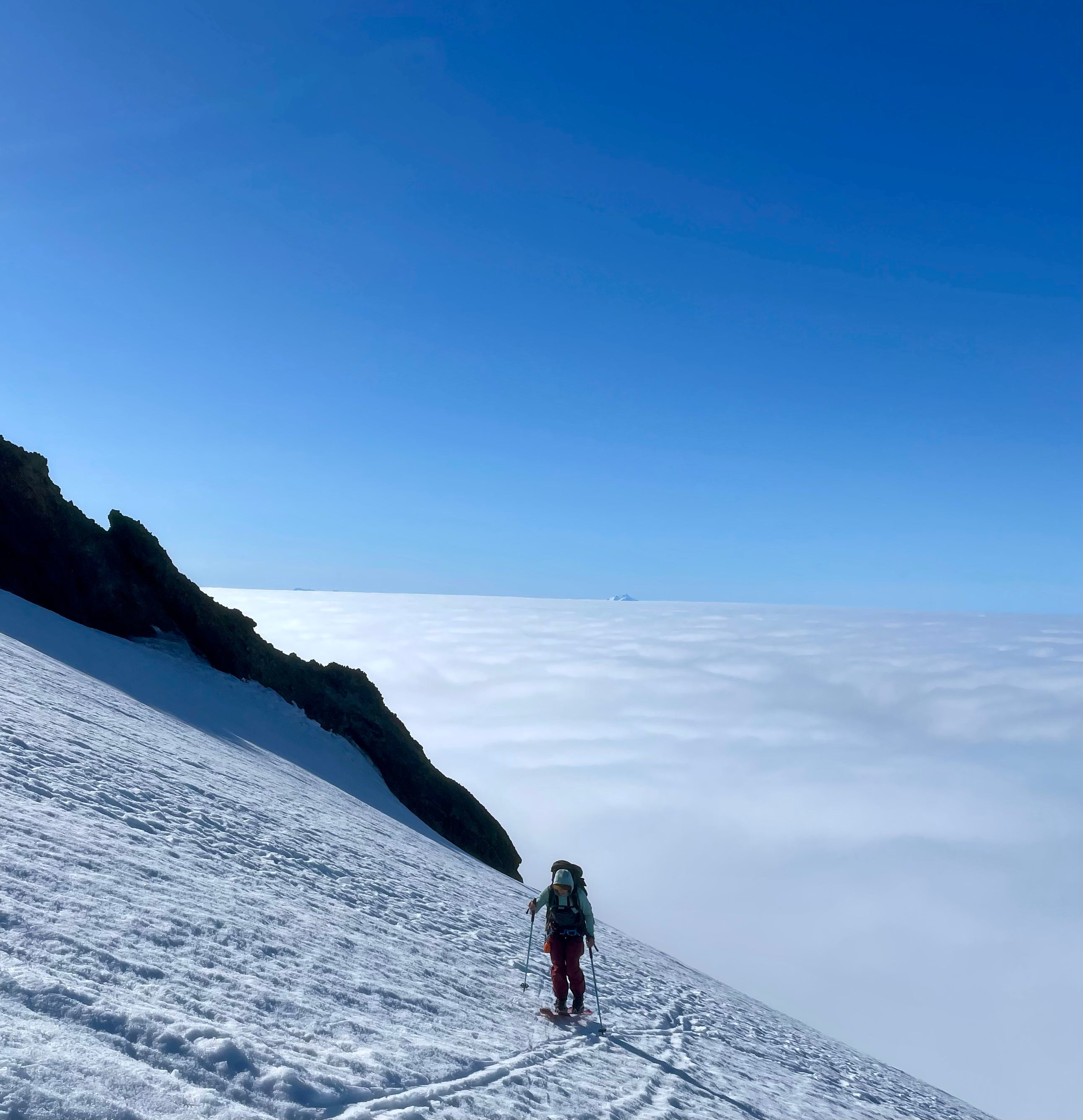 Baker ski volcano inversion clouds alpine Cascades backcountry skiing