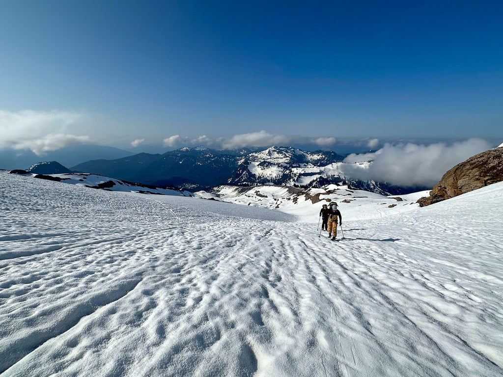 Backcountry Skiers Heading up the Easton Glacier