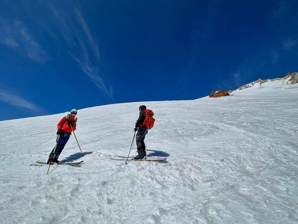 Enjoying the corn harvest on Mt Baker's Easton Glacier.  Ski conditions on the Easton are hanging in there.