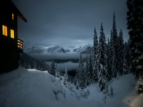 Snowfall Lodge in BC at Dusk