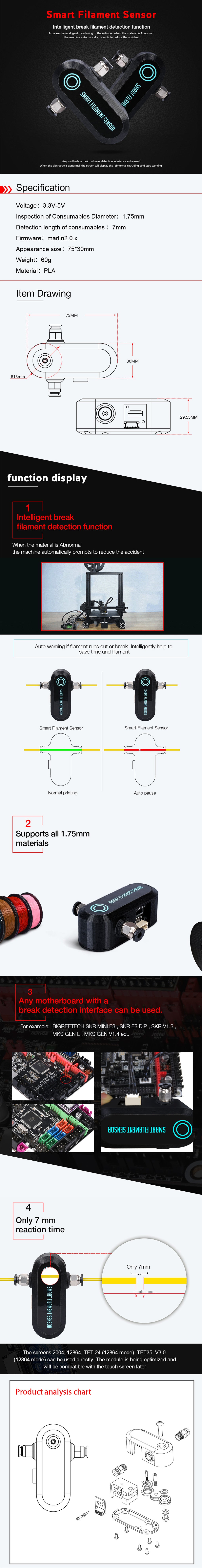 BIGTREETECH Smart Filament Sensor Break Detection Module