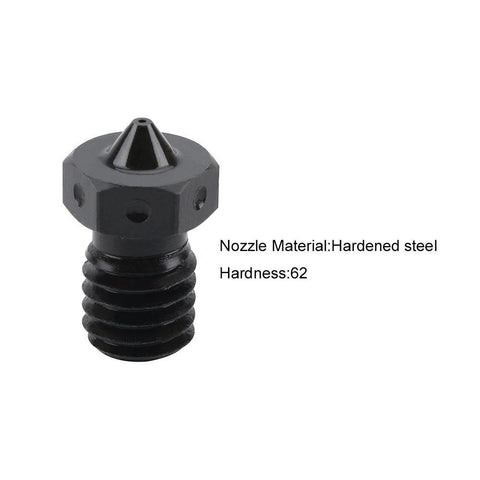 Hardened Steel V6 Nozzle For High Temperature 3D Printing 0.4 or 0.6mm