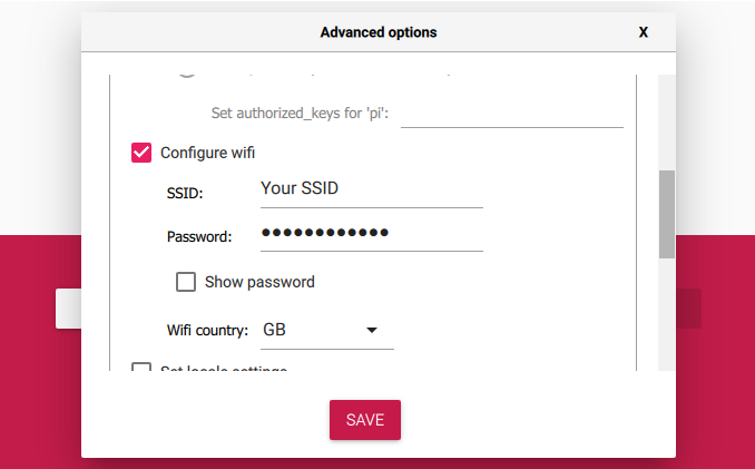 Raspberry Pi Imager Wifi Setup