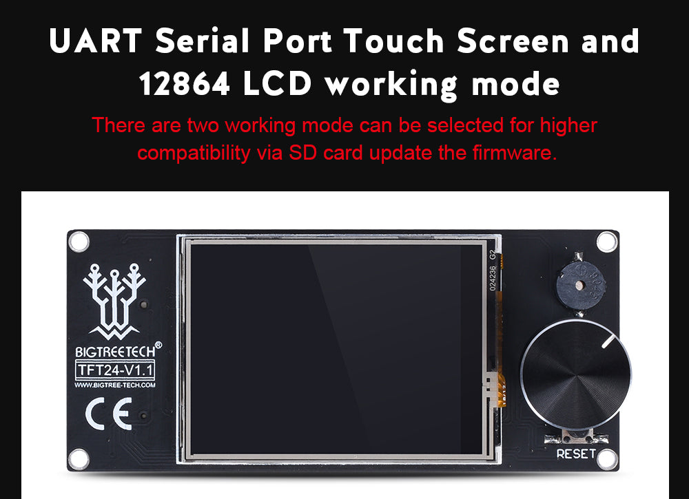 BIGTREETECH TFT24 V1.1 LCD Touch Screen Display For Ender 3 Series 3D Printers Compatible 12864 LCD - SKR Mini E3, SKR V1.1, SKR V1.3, SKR Pro V1.1 UART