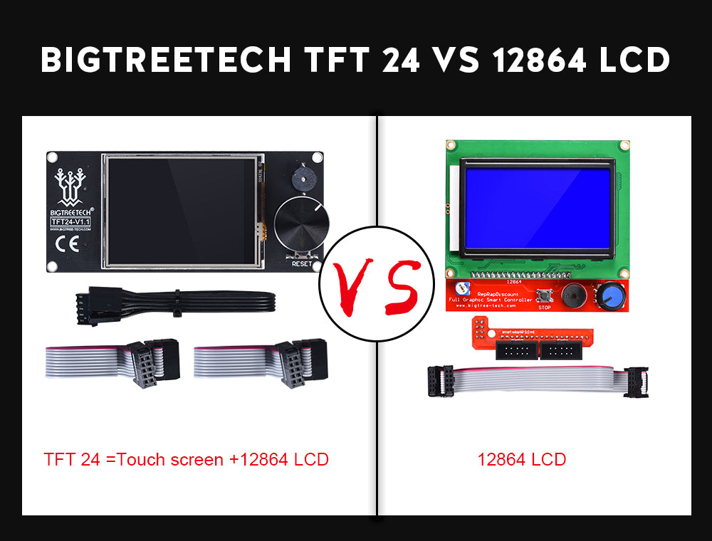 BIGTREETECH TFT24 V1.1 LCD Touch Screen Display For Ender 3 Series 3D Printers Compatible 12864 LCD - SKR Mini E3, SKR V1.1, SKR V1.3, SKR Pro V1.1